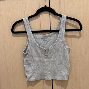 Brandy Melville Light Gray Ribbed Tank Top